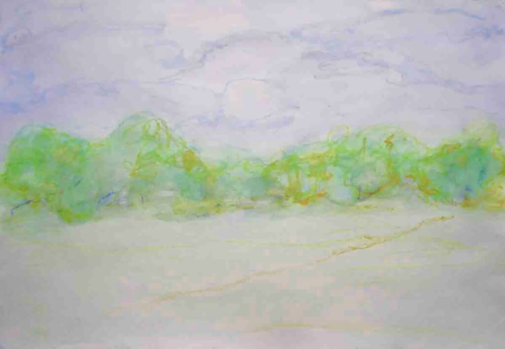 Etherial Landscape watercolor painting, Clouds painting, Best International Contemporary abstract Art, Contemporary Art, Woman Artist, Color Field Painting, Beautiful Color, Spiritual Art, MoMa, MeT Museum, Best Conntemporary Art Architectural Digest