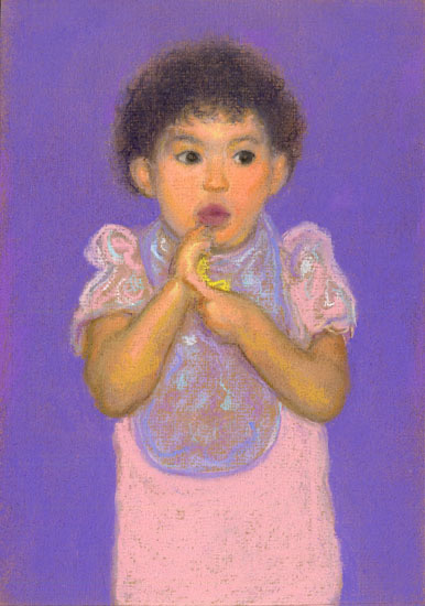 Children's Portrait, Pastel portrait, Ellen Eagle portraits, PASTEL portraits, Ellen Eagle pastels, Ellen Eagle pastel paintings, Dreamlike, Whimsical artwork, painting on paper, Art on Paper, Children's Room Art, Nursery Room Art, Children's Portraits, Children's paintings portraits, portrait of a child, portrait of a baby, Baby pastel portrait,