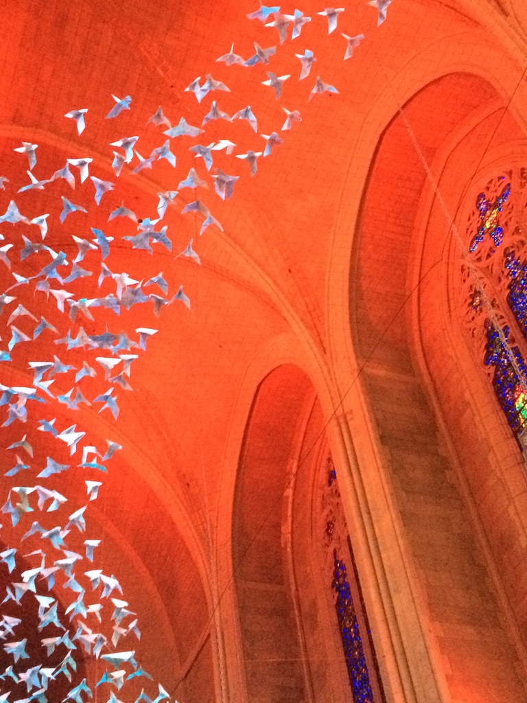 Church of Heavenly Rest NYC, Church Art Installation NYC, Birds Flock photo, Birds in flight Photo, Magical Photography, New York Photography